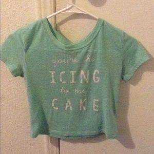 Mint blue crop top